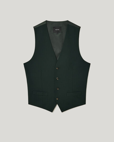 Textured Tailored Vest, Dark Khaki, hi-res